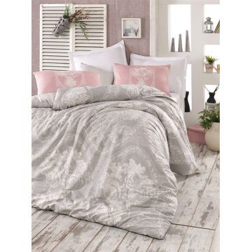 Lenjerie de pat pentru o persoana (FR), L'essentiel Maison, Madam Lili, Gri / Alb / Roz Lenjerie de pat pentru o persoana (FR), L'essentiel Maison, Madam Lili, Gri / Alb / Roz