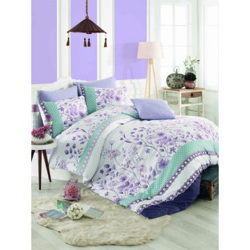 Lenjerie de pat pentru o persoana (FR), Sudenaz - Lilac, Pearl Home, Bumbac Ranforce