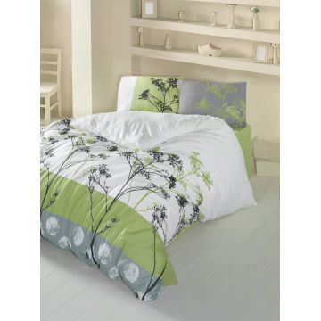 Lenjerie de pat pentru o persoana (DE), 2 piese, L'essentiel Maison, Blezza, Verde / Alb / Gri / Negru Lenjerie de pat pentru o persoana (DE), 2 piese, L'essentiel Maison, Blezza, Verde / Alb / Gri / Negru