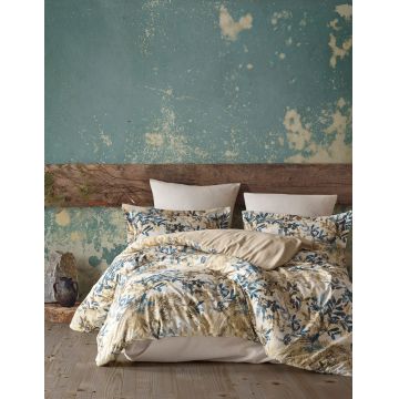 Lenjerie de pat pentru o persoana (FR), L'essentiel Maison, Cinque Terra, Bej / Crem / Albastru închis Lenjerie de pat pentru o persoana (FR), L'essentiel Maison, Cinque Terra, Bej / Crem / Albastru închis