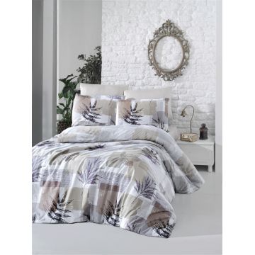Lenjerie de pat pentru o persoana (FR), L'essentiel Maison, Leaf, Maro / Alb / Mov / Maro / Gri Lenjerie de pat pentru o persoana (FR), L'essentiel Maison, Leaf, Maro / Alb / Mov / Maro / Gri