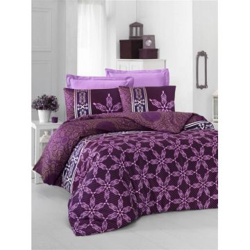 Lenjerie de pat pentru o persoana Single XL (DE), Alisa - Lilac, Victoria, Bumbac Satinat