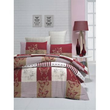 Set lenjerie de pat pentru o persoana Single XL (DE), 2 piese, Butterfly v2, Victoria, 65% bumbac/35% poliester