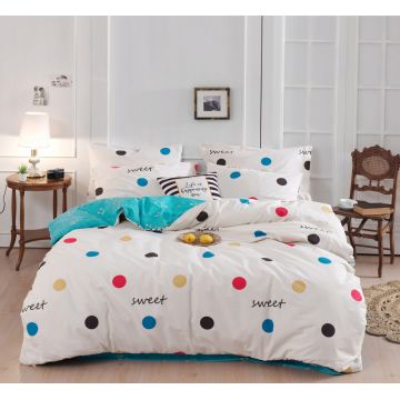 Lenjerie de pat dubla, Snoker - Cream, EnLora Home, Bumbac Ranforce