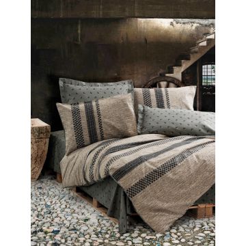 Lenjerie de pat pentru o persoana Single XXL (DE), Arlo - Brown, Cotton Box, Bumbac Ranforce