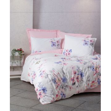 Lenjerie de pat pentru o persoana Single XXL (DE), Jayda - Pink, Cotton Box, Bumbac Ranforce