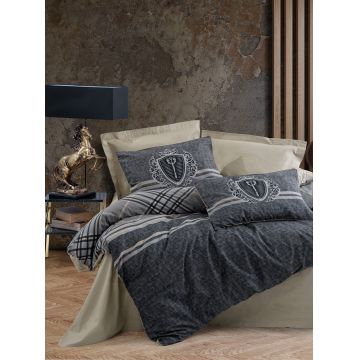 Lenjerie de pat pentru o persoana Single XXL (DE), Thor - Beige, Cotton Box, Bumbac Ranforce