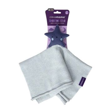 Paturica Clevamama din bumbac organic cu jucarie Star 3495