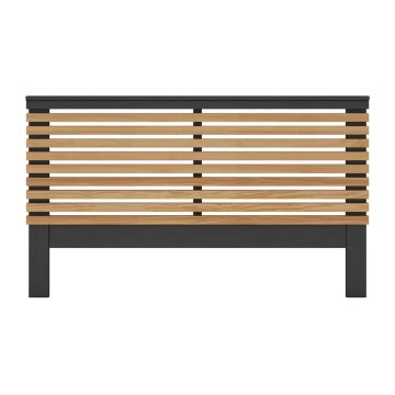 Tăblie de pat negru/natural din lemn masiv de pin 146x100 cm Lavis – Marckeric