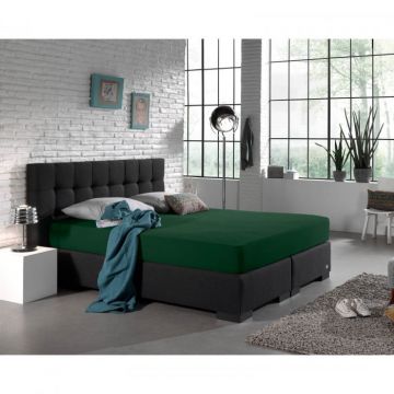 Cearsaf de pat dublu cu elastic Enkel, 140 x 200, verde