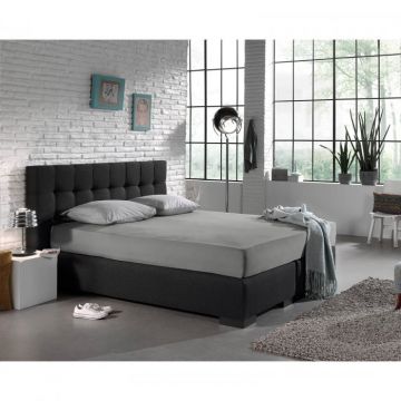 Cearsaf de pat dublu cu elastic Enkel, 160 180 x 200, gri