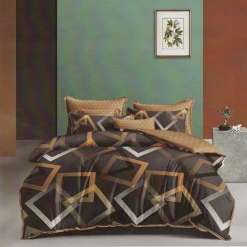 Lenjerie de pat finet 6 piese, cearceaf pat clasic, cearceaf pilota 200x230, 2 fete perna 50x70, 2 fete perna 70x70, Extra, model Maro cu buline