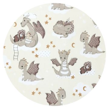 Perna pentru bebelusi Qmini multifunctionala ursulet Minky Dragons Beige