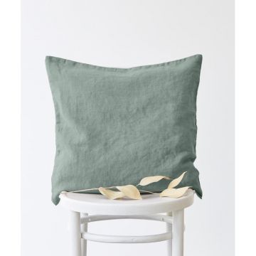 Față de pernă din in Linen Tales, 50 x 50 cm, verde