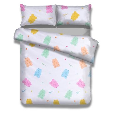 Lenjerie de pat din bumbac pentru copii AmeliaHome Candy Bears, 135 x 200 cm