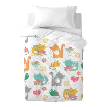 Lenjerie de pat din bumbac pentru copii Moshi Moshi Cat & Mouse, 100 x 120 cm Lenjerie de pat din bumbac pentru copii Moshi Moshi Cat & Mouse, 100 x 120 cm