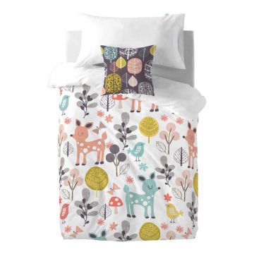 Lenjerie de pat din bumbac pentru copii Moshi Moshi Woodland, 140 x 200 cm