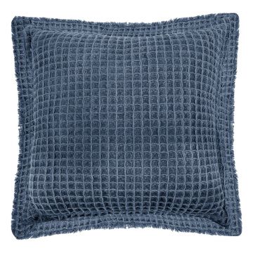 Pernă decorativă din bumbac Tiseco Home Studio Waffle, 45 x 45 cm, albastru