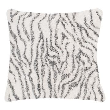 Pernă decorativă din bumbac Tiseco Home Studio Zebra, 45 x 45 cm, alb - gri