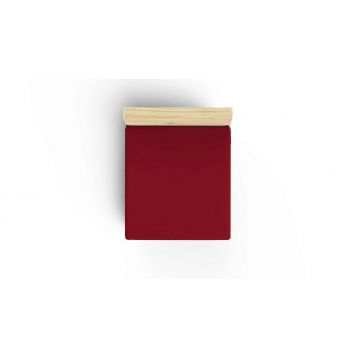Cearceaf cu elastic pat dublu (IT), Maroon, Patik, Bumbac