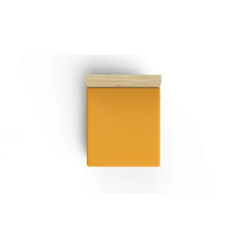 Cearceaf cu elastic pat dublu (IT), Mustard, Patik, Bumbac