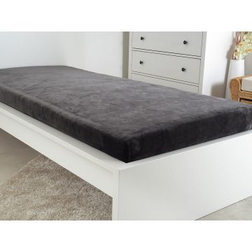 Cearceaf gri antracit din micropluș 90x200 cm Exclusive – B.E.S.
