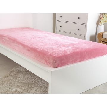Cearceaf roz din micropluș 90x200 cm Exclusive – B.E.S.