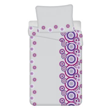 Lenjerie de pat albă-mov din țesătură crep pentru pat de o persoană 140x200 cm Fiora – Jerry Fabrics Lenjerie de pat albă-mov din țesătură crep pentru pat de o persoană 140x200 cm Fiora – Jerry Fabrics