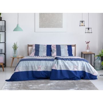 Lenjerie de pat albastră din țesătură crep pentru pat de o persoană 140x200 cm Top Class – B.E.S.