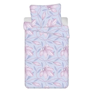 Lenjerie de pat albastru-deschis-roz din țesătură crep pentru pat de o persoană 140x200 cm Orona – Jerry Fabrics