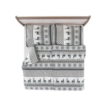 Lenjerie de pat gri din bumbac pentru pat de o persoană 140x200 cm Exclusive – B.E.S.