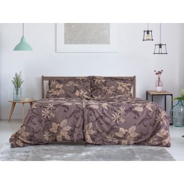 Lenjerie de pat maro din țesătură crep pentru pat de o persoană 140x200 cm Top Class – B.E.S.