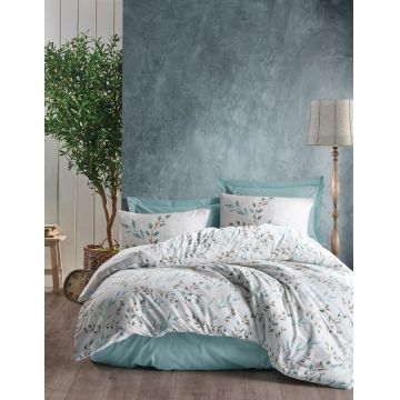 Lenjerie de pat pentru o persoana (FR), Lendell - Mint, Cotton Box, Bumbac Ranforce