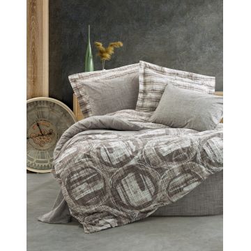 Lenjerie de pat pentru o persoana (FR), Root - Mink, Cotton Box, Bumbac Ranforce