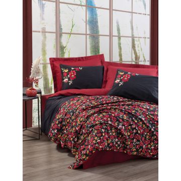 Lenjerie de pat pentru o persoana Single XXL (DE), Desire - Red, Cotton Box, Bumbac Ranforce