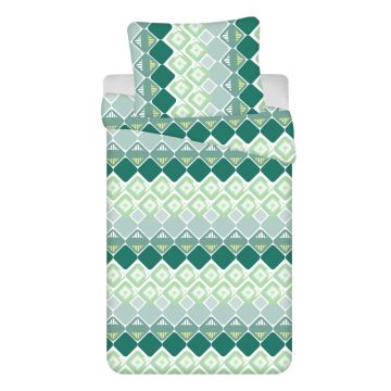 Lenjerie de pat din bumbac verde din 4 piese 140x200 cm Dikona - Jerry Fabrics