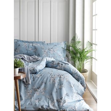 Lenjerie de pat pentru o persoana (DE), Chicory - Blue, Türkiz, Bumbac Ranforce