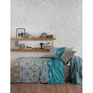 Lenjerie de pat pentru o persoana (FR), L'essentiel Maison, Bari, Gri / Turcoaz / Maro Lenjerie de pat pentru o persoana (FR), L'essentiel Maison, Bari, Gri / Turcoaz / Maro