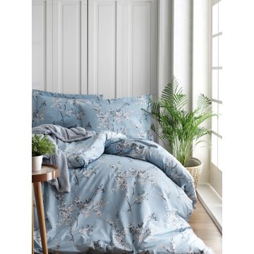 Lenjerie de pat pentru o persoana Single XXL (DE), Chicory - Blue, Türkiz, Bumbac Ranforce