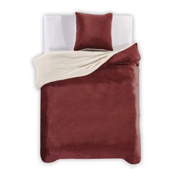 Lenjerie de pat roșie din microfibră pentru pat dublu 200x200 cm Teddy – AmeliaHome
