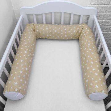 Perna bumper Deseda pentru pat bebe 180 cm stelute pe bej