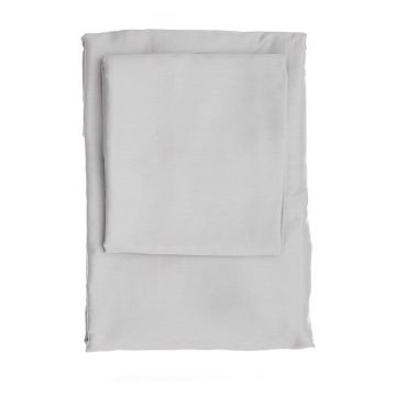 Cearceaf gri deschis din bumbac satinat cu elastic 140x200 cm – Mijolnir