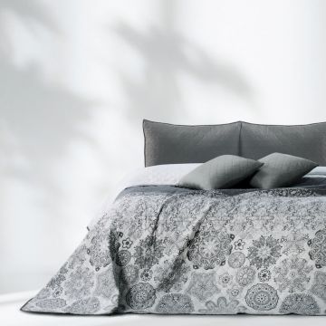 Cuvertură cu 2 fețe din microfibră DecoKing Alhambra, 260 x 280 cm, gri