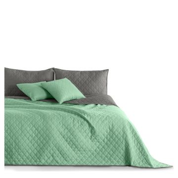 Cuvertură cu 2 fețe din microfibră DecoKing Axel, 220 x 240 cm, verde-gri