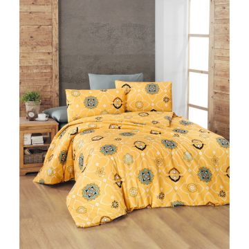 Lenjerie de pat galbenă din bumbac pentru pat de o persoană 140x200 cm Legend – Mijolnir