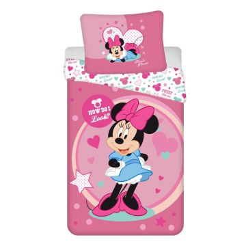 Lenjerie de pat pentru copii din microfibră pentru pat de o persoană 140x200 cm Minnie Sweet Like Me – Jerry Fabrics