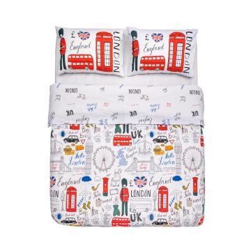 Lenjerie de pat UK, Heinner Home, 4 piese, 220x240 cm, bumbac, multicolor