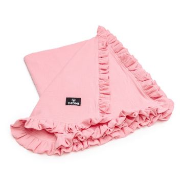 Pătură pentru copii roz din muselină 80x100 cm – T-TOMI