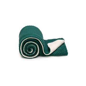 Pătură pentru copii verde tricotată 80x100 cm – T-TOMI