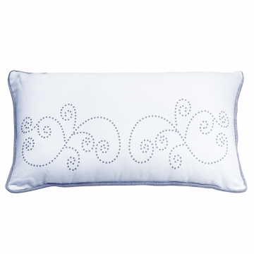 Perna decorativa Dream, model elegant, 100% bumbac, 30 x 50 cm, ecru/gri